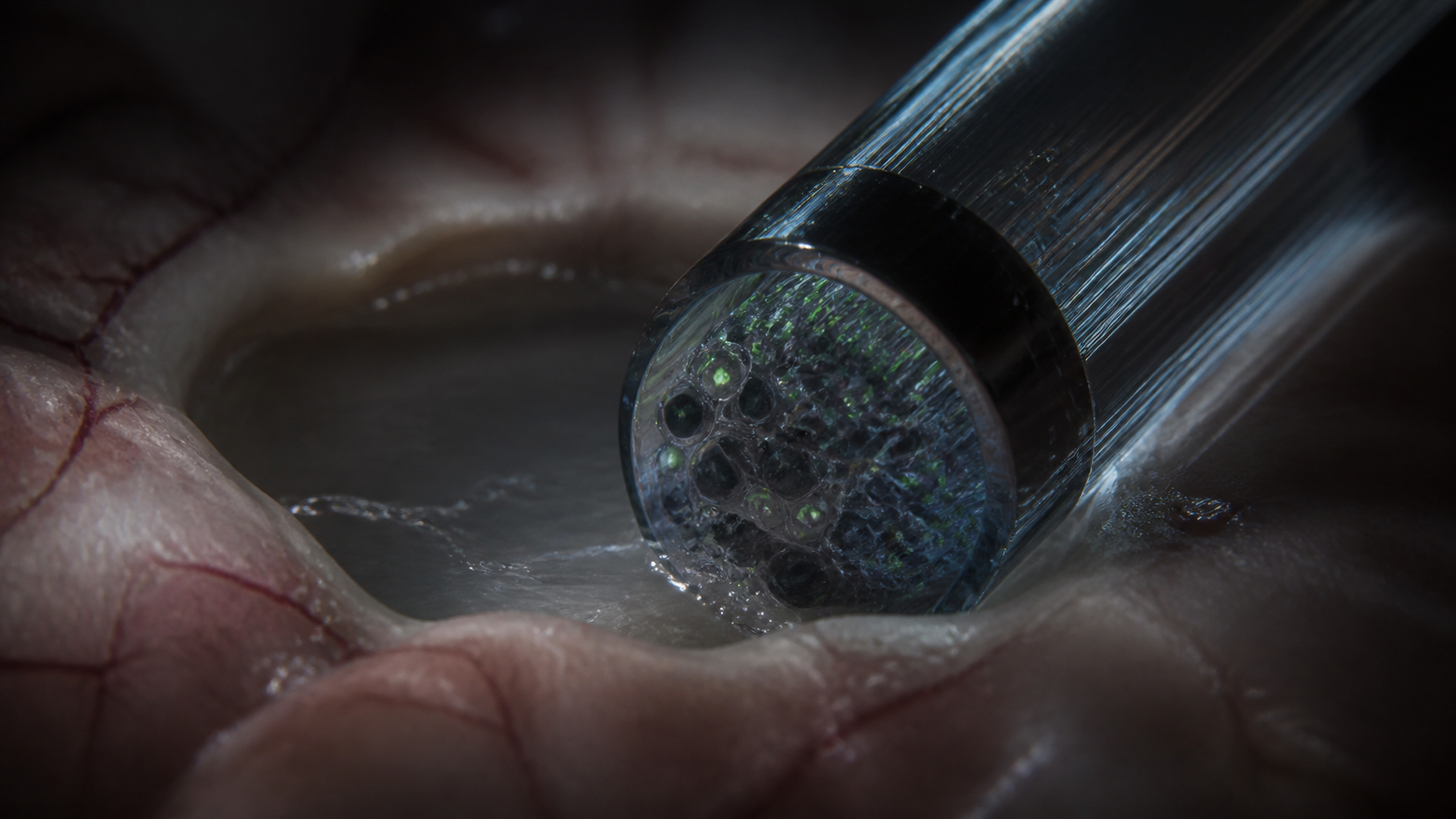 A miniature optical microscope recording signals from a mouse brain